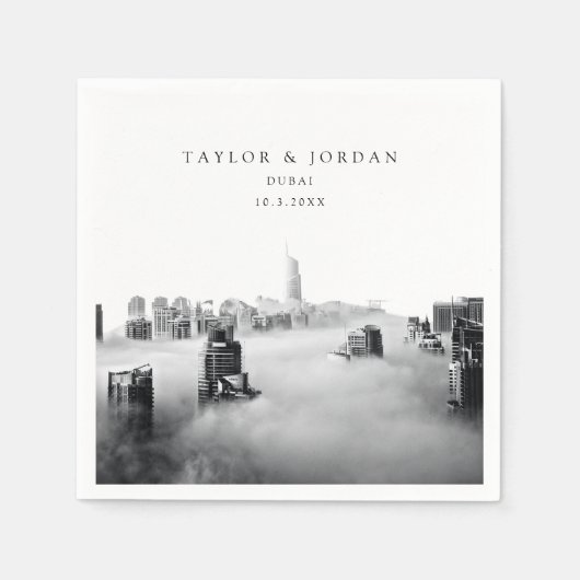 Dubai Wedding Custom Foto Cocktail Napkins Serviette (Vorderseite)
