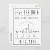 Dubai Wedding Deko Skyline Save the Date Postcard Postkarte (Vorne/Hinten)