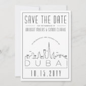 Dubai Wedding Deko Style Skyline Save the Date Einladung (Vorderseite)