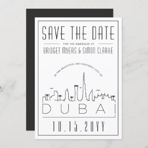 Dubai Wedding Deko Style Skyline Save the Date Einladung