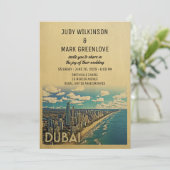 Dubai Wedding Einladung Vintag Mitte des Jahrhunde (Stehend Vorderseite)
