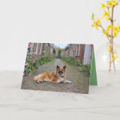 Dubbele wenskaart karte (Gelbe Blume)