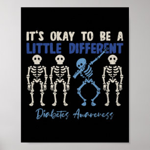 Dubbing Skeleton T1D Diabetes Awareness Warrior Cl Poster