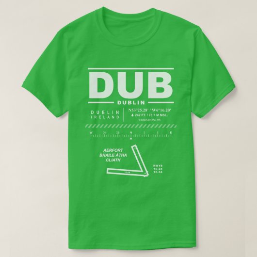 Dublin Airport DUB T - Shirt (Design vorne)