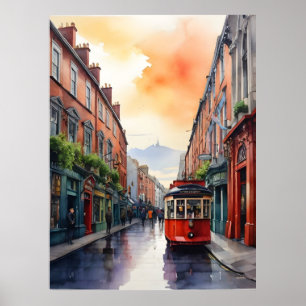 Dublin Aquarell-Kunst Poster