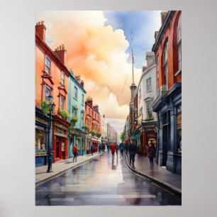 Dublin Aqucolor Art Poster