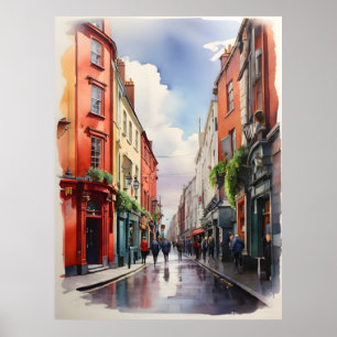 Dublin Aqucolor Art Poster