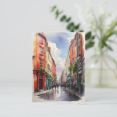 Dublin Aqucolor Art Postkarte (Stehend Vorderseite)