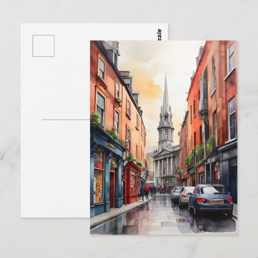 Dublin Aqucolor Art Postkarte (Vorne/Hinten)