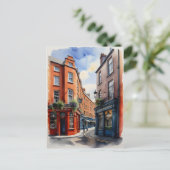 Dublin Aqucolor Art Postkarte (Stehend Vorderseite)