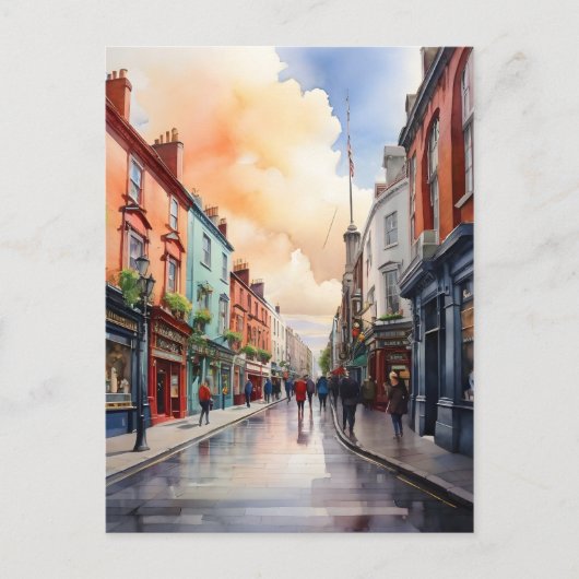 Dublin Aqucolor Art Postkarte (Vorderseite)