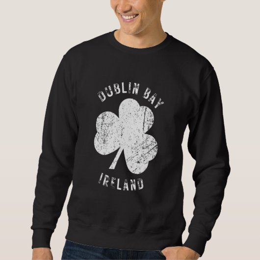 Dublin Bay Ireland Vintage Shamrock Distressed Loo Sweatshirt (Vorderseite)