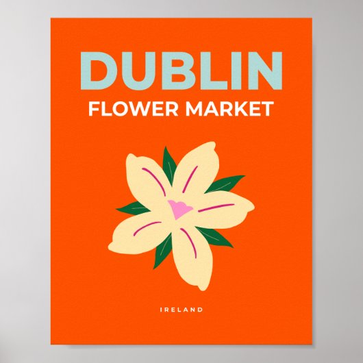 Dublin Blumen Market Orange Niedlich Preppy Floral Poster (Vorne)