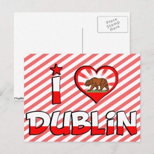 Dublin, CA Postkarte (Vorne/Hinten)