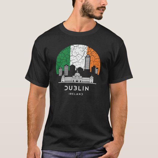 Dublin City Ireland Flag T-Shirt (Vorderseite)