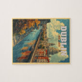 Dublin City Irland - Retro Travel Puzzle (Horizontal)