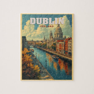 Dublin City Irland - Retro Travel Puzzle