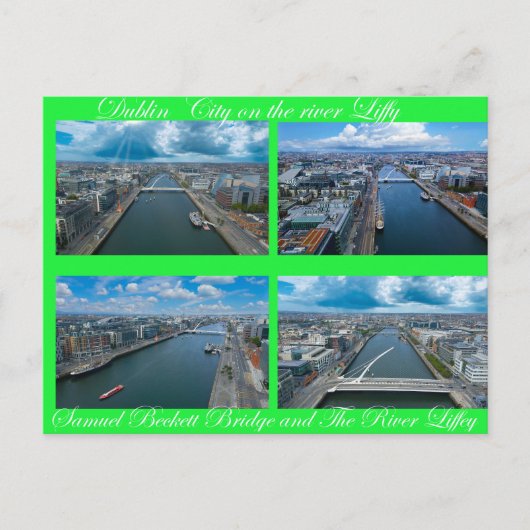 Dublin City Postkarte (Vorderseite)