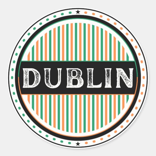 Dublin City Pride Emblem – Irish Identity Runder Aufkleber (Vorderseite)