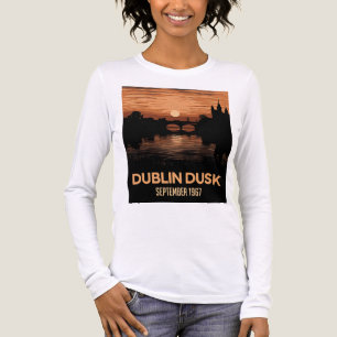 Dublin Dämmerung Damen T-Shirt Irland Reise Kuns Tri-Blend Shirt