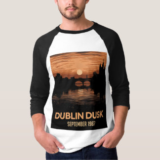 Dublin Dämmerung Grafik Herren T-Shirt Irland Tee