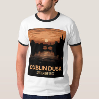 Dublin Dämmerung Grafik Herren T-Shirt Irland Tee