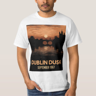 Dublin Dämmerung Grafik Herren T-Shirt Irland Tee