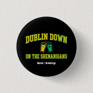 Dublin Down Heritage Club Vintage Varsity Kleeblat Button