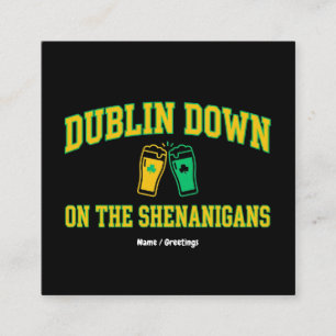 Dublin Down Heritage Club Vintage Varsity Kleeblat Quadratische Visitenkarte