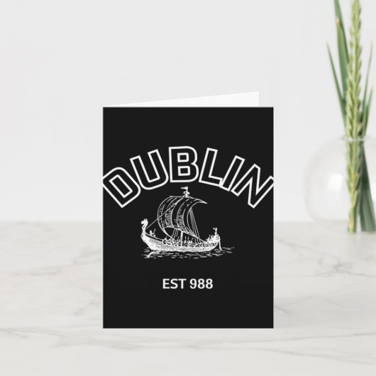 Dublin Established 988 White Font Karte (Vorderseite)