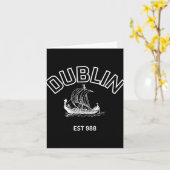 Dublin Established 988 White Font Karte (Gelbe Blume)