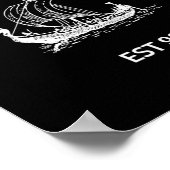 Dublin Established 988 White Font Poster (Ecke)