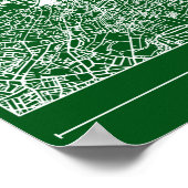 Dublin Green Map Poster Minimale Wandkunst Irland (Ecke)