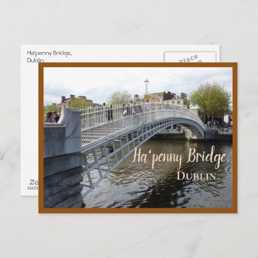 Dublin (Ha'penny Bridge) Postkarte (Vorne/Hinten)