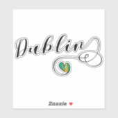 Dublin Heart Flag Aufkleber (Blatt)