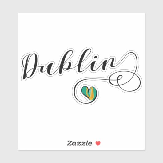 Dublin Heart Flag Aufkleber (Blatt)
