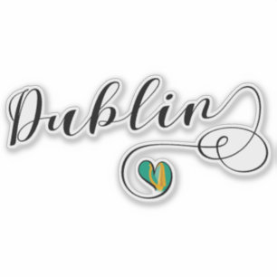 Dublin-Herz-Flagge Aufkleber