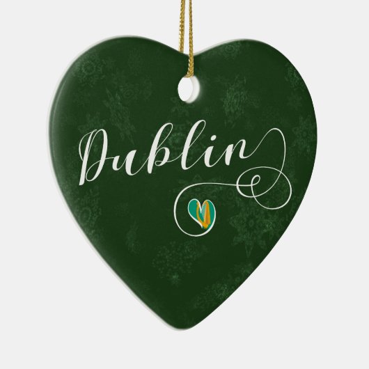 Dublin Herz, Weihnachtsbaum Keramik Ornament (Rechts)