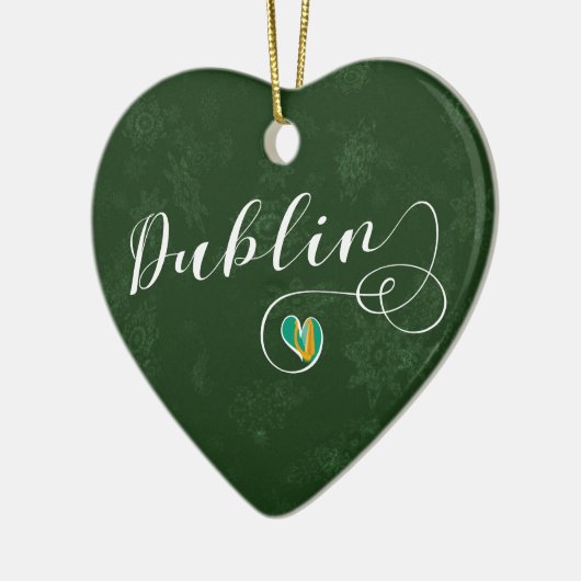 Dublin Herz, Weihnachtsbaum Keramik Ornament (Links)