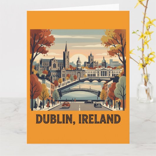 Dublin im Herbst Karte (Gelbe Blume)