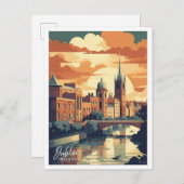 Dublin Ireland Art Travel Place Illustration Postkarte (Vorne/Hinten)