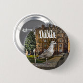 Dublin Ireland Bird on Bridge Button (Vorne & Hinten)