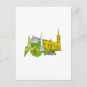 dublin ireland city graphic.png postkarte