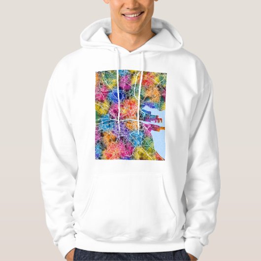 Dublin Ireland City Map Hoodie (Vorderseite)