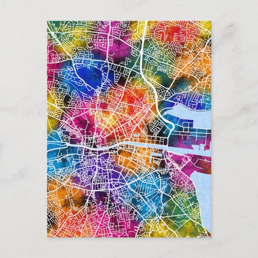 Dublin Ireland City Map Postkarte (Vorderseite)
