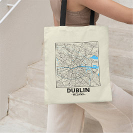 Dublin, Ireland City Map Tote Bag Tragetasche