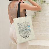 Dublin, Ireland City Map Tote Bag Tragetasche