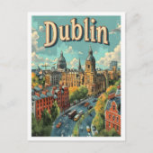 Dublin Ireland Classic Art Retro Vintage Travel Postkarte (Vorderseite)