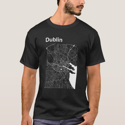 Dublin Ireland Classic City Map Graphic T-Shirt (Vorderseite)