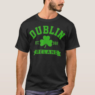 Dublin Ireland Est 988 Clover Leaf Kleeblatt St T-Shirt